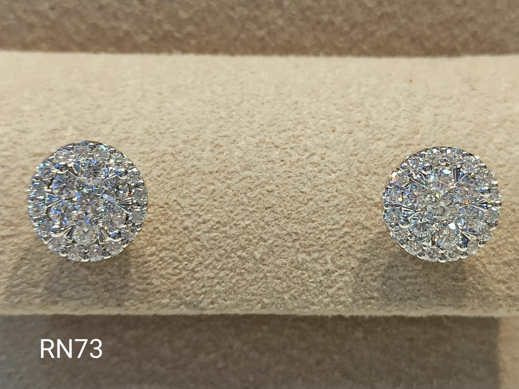 Обеци бяло злато 14к. с диаманти 0.70 карата код:RN73